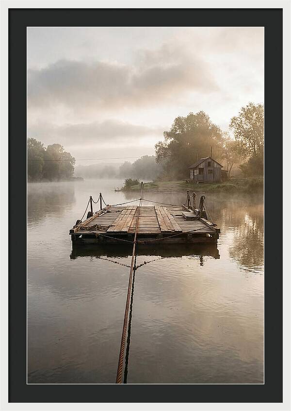 Old Wooden River Ferry Crossing