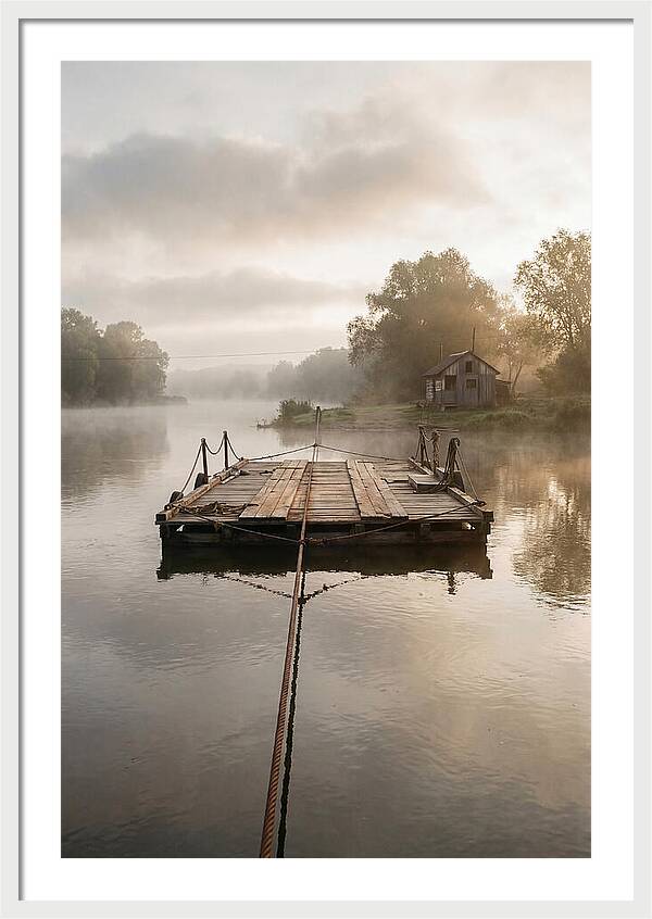 Old Wooden River Ferry Crossing