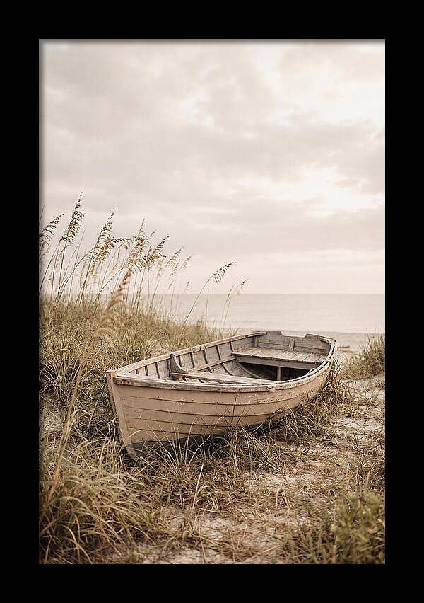 Old Wooden Rowboat By The Shore