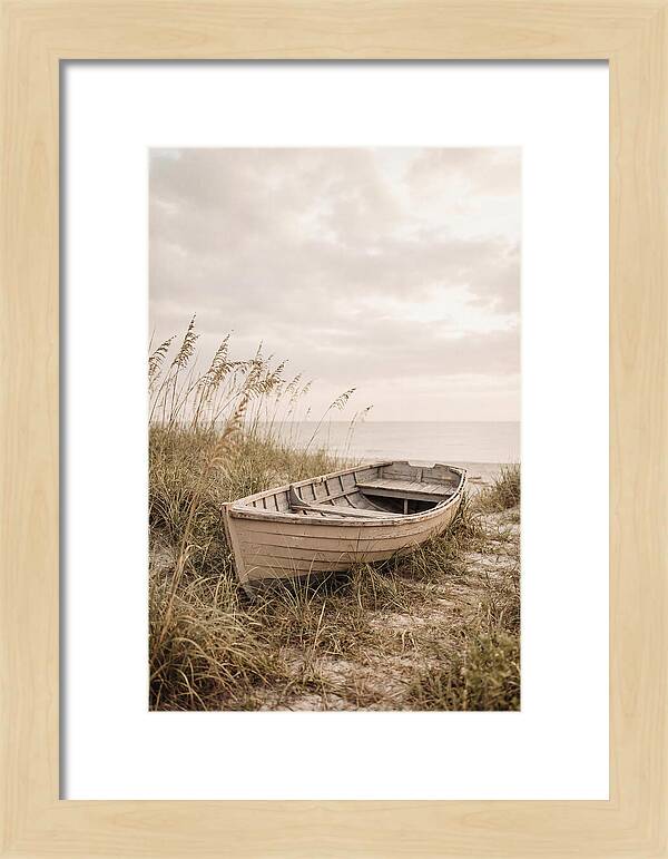 Old Wooden Rowboat By The Shore