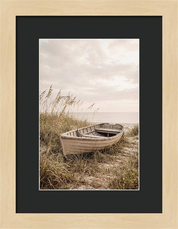 Old Wooden Rowboat By The Shore