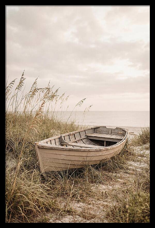Old Wooden Rowboat By The Shore
