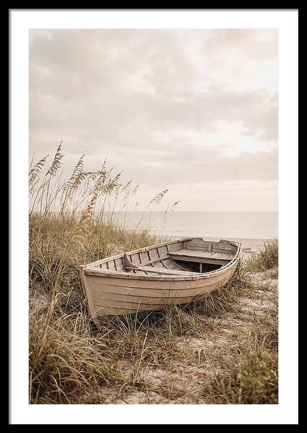 Old Wooden Rowboat By The Shore