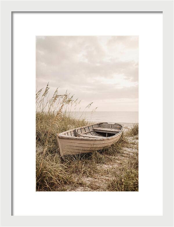 Old Wooden Rowboat By The Shore