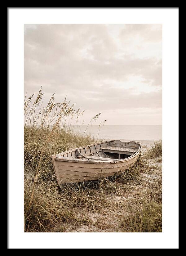 Old Wooden Rowboat By The Shore