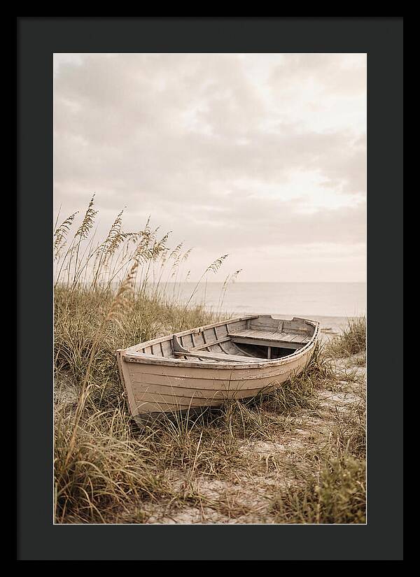 Old Wooden Rowboat By The Shore