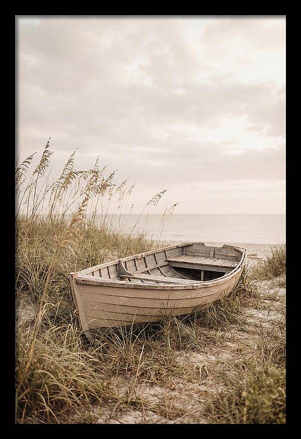 Old Wooden Rowboat By The Shore