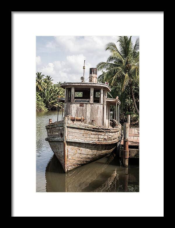 Old Wooden Steamboat At River Landing
