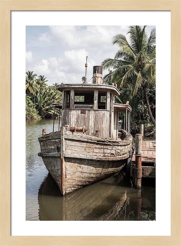 Old Wooden Steamboat At River Landing
