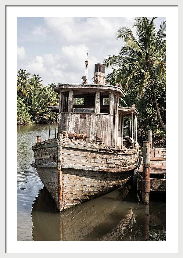 Old Wooden Steamboat At River Landing