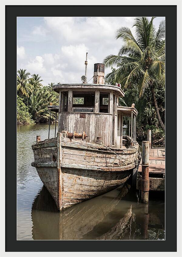Old Wooden Steamboat At River Landing