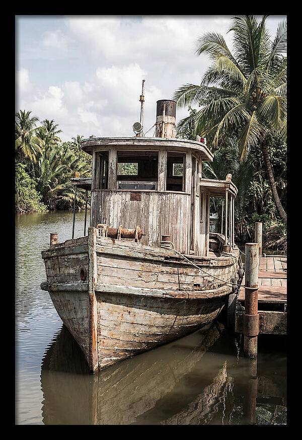 Old Wooden Steamboat At River Landing