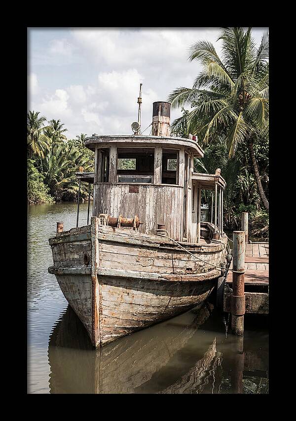 Old Wooden Steamboat At River Landing