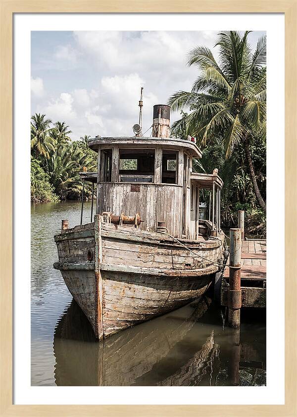 Old Wooden Steamboat At River Landing