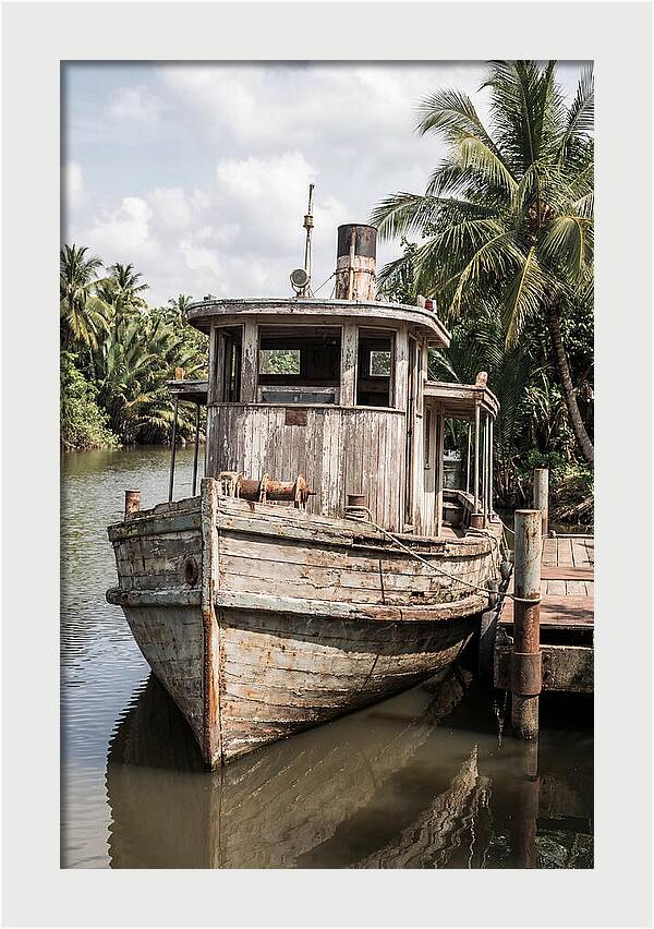 Old Wooden Steamboat At River Landing