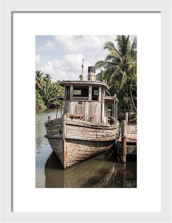 Old Wooden Steamboat At River Landing