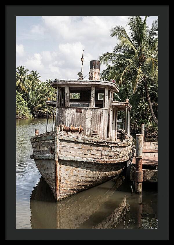 Old Wooden Steamboat At River Landing