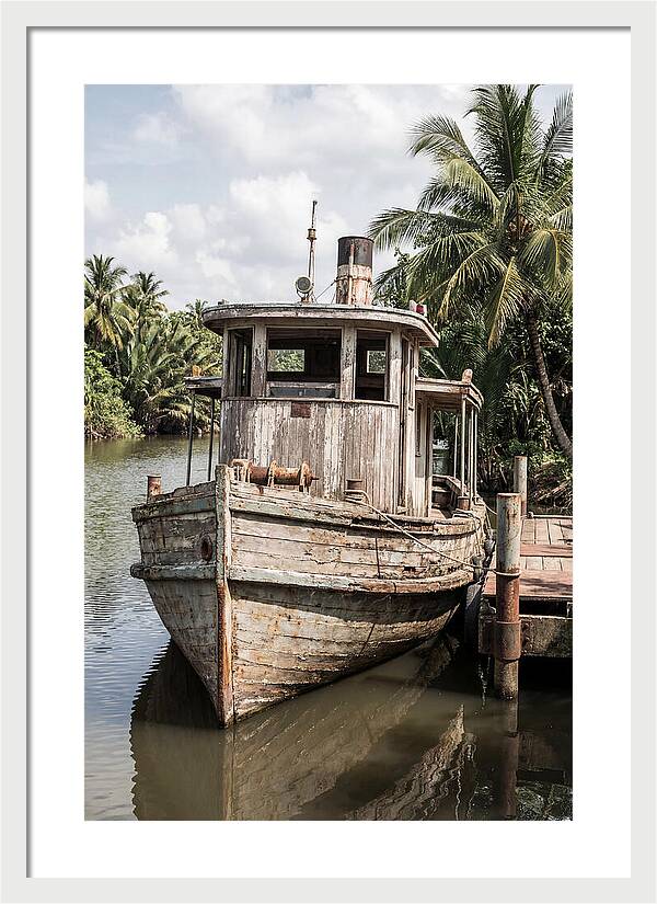 Old Wooden Steamboat At River Landing