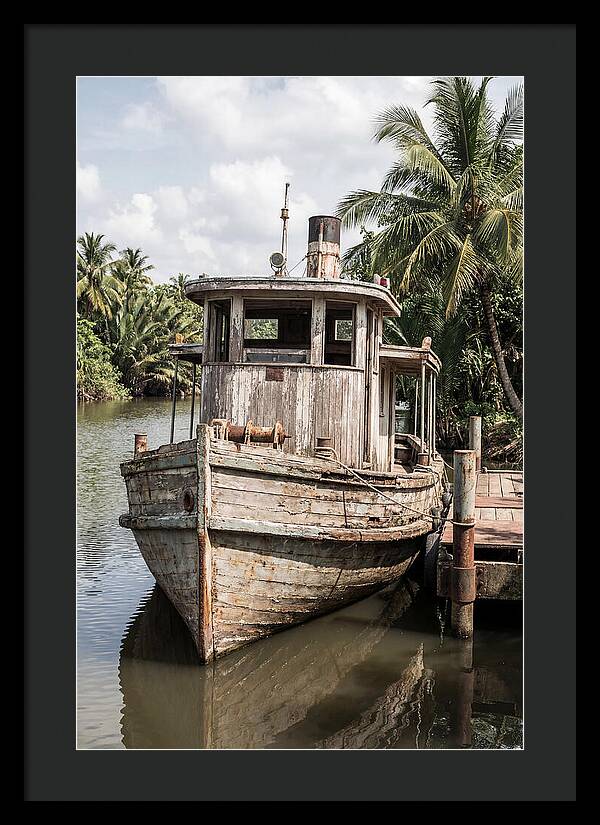 Old Wooden Steamboat At River Landing