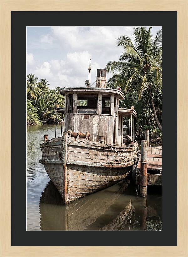 Old Wooden Steamboat At River Landing