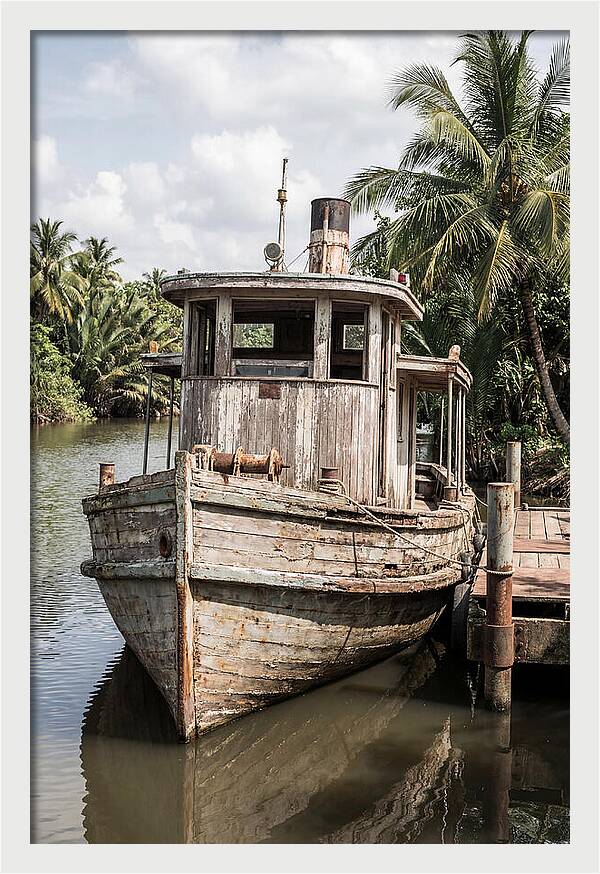 Old Wooden Steamboat At River Landing