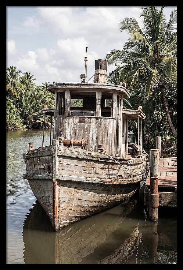 Old Wooden Steamboat At River Landing