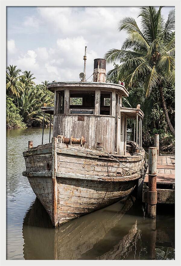 Old Wooden Steamboat At River Landing