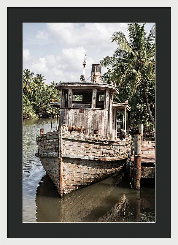 Old Wooden Steamboat At River Landing