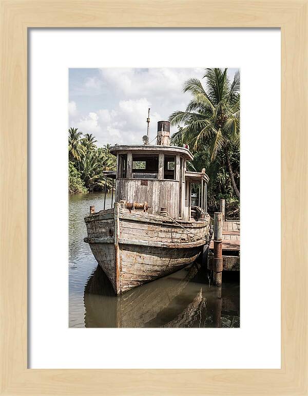 Old Wooden Steamboat At River Landing