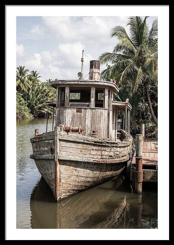 Old Wooden Steamboat At River Landing