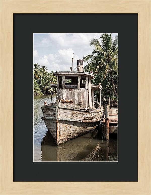 Old Wooden Steamboat At River Landing