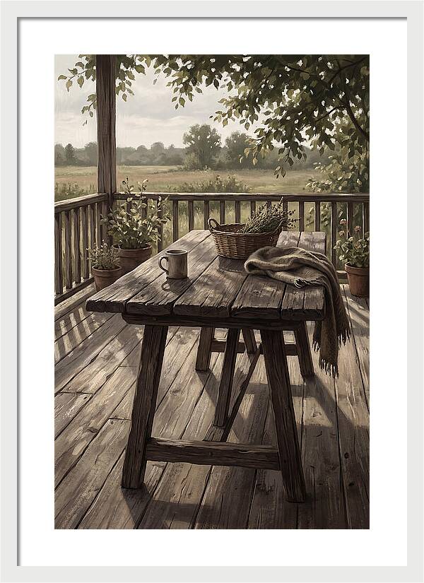 Old Wooden Trestle Table