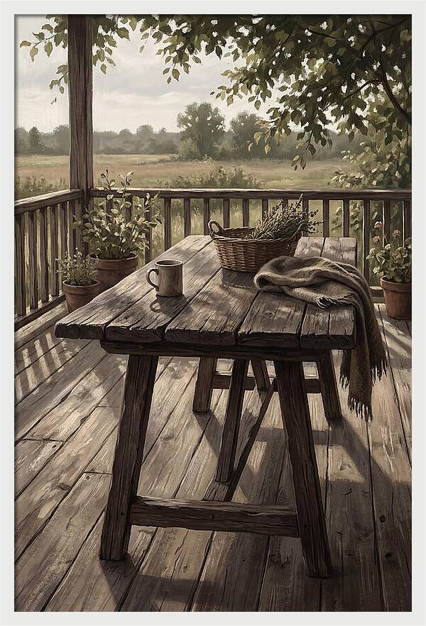 Old Wooden Trestle Table