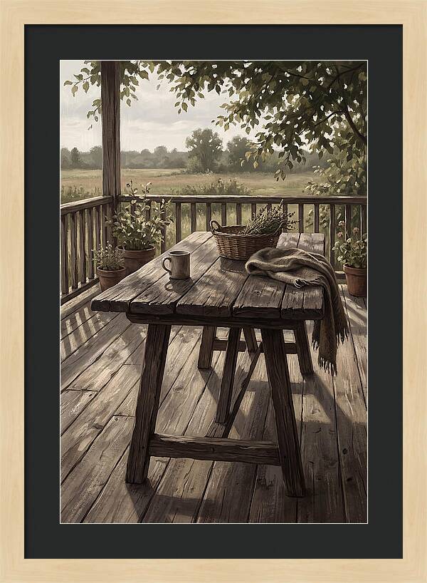 Old Wooden Trestle Table
