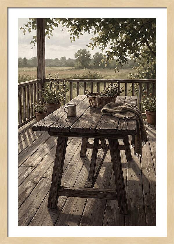 Old Wooden Trestle Table