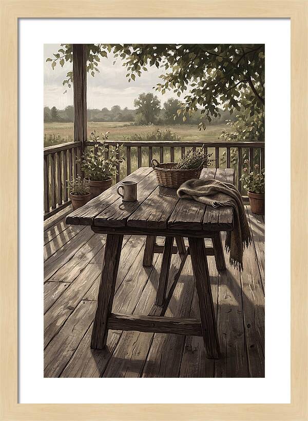 Old Wooden Trestle Table