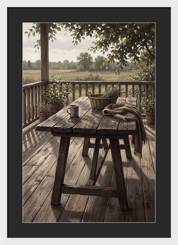 Old Wooden Trestle Table