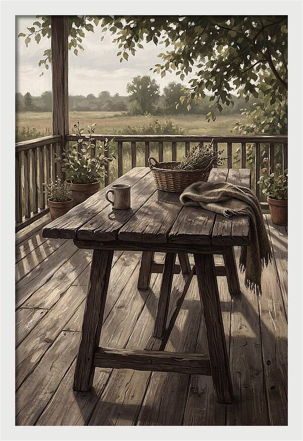 Old Wooden Trestle Table