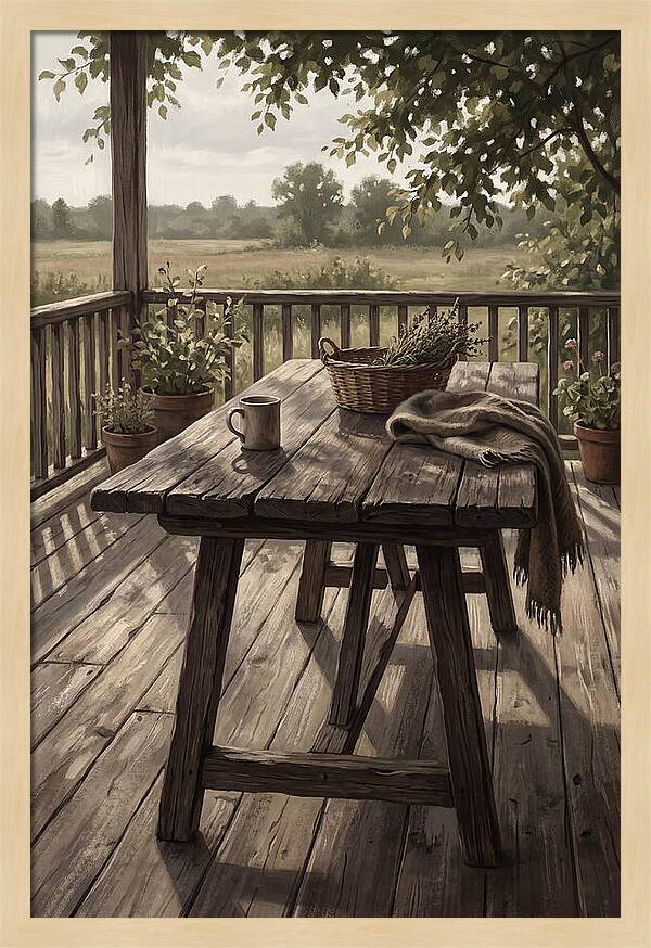Old Wooden Trestle Table
