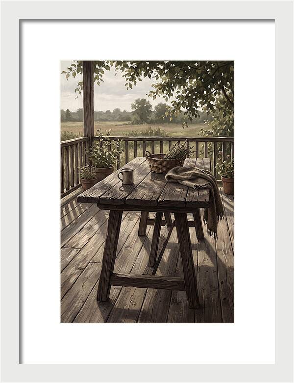 Old Wooden Trestle Table