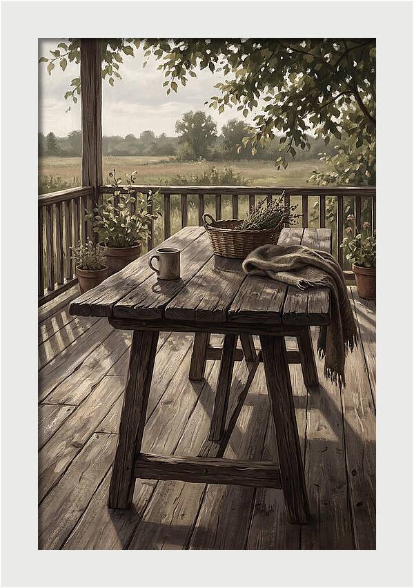 Old Wooden Trestle Table