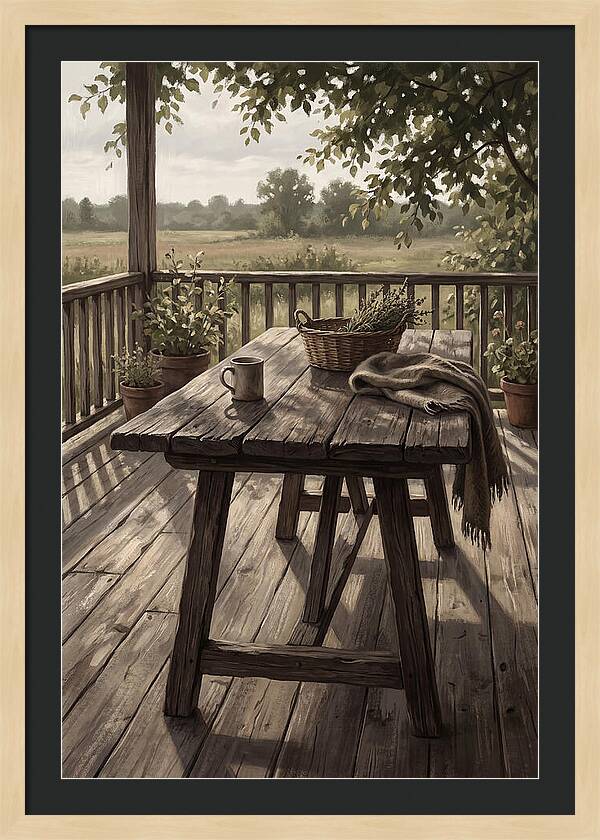Old Wooden Trestle Table