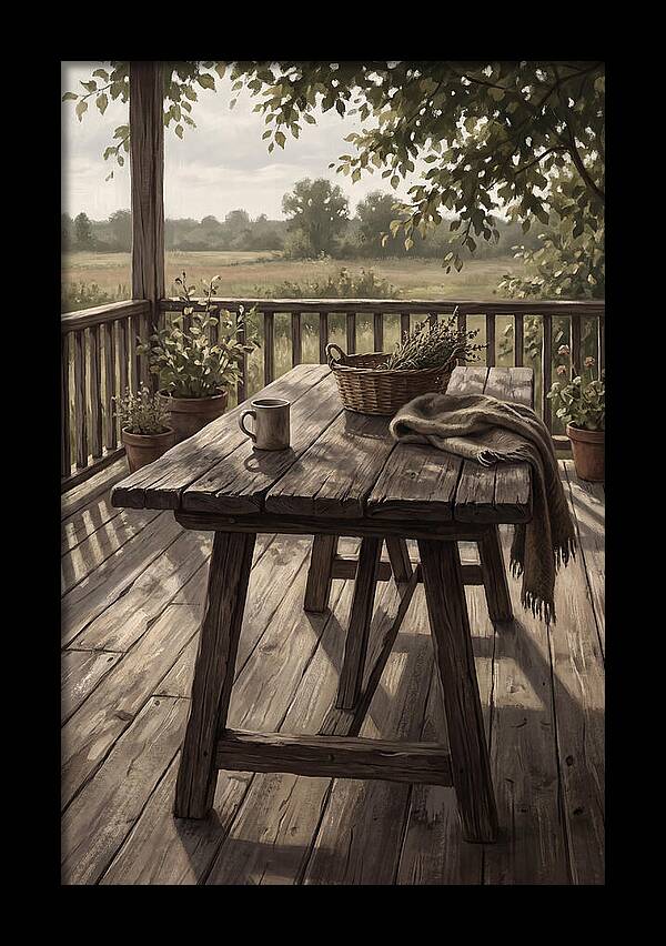 Old Wooden Trestle Table
