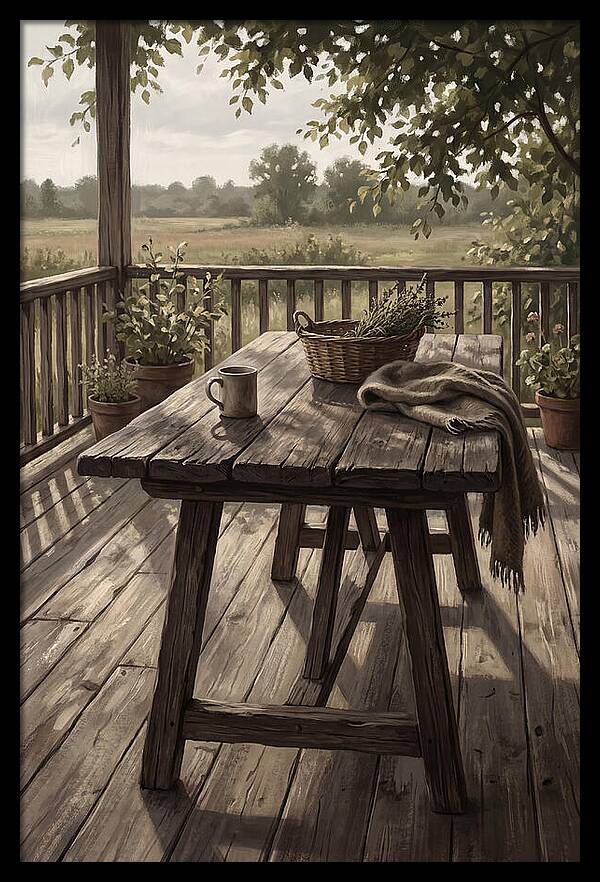 Old Wooden Trestle Table