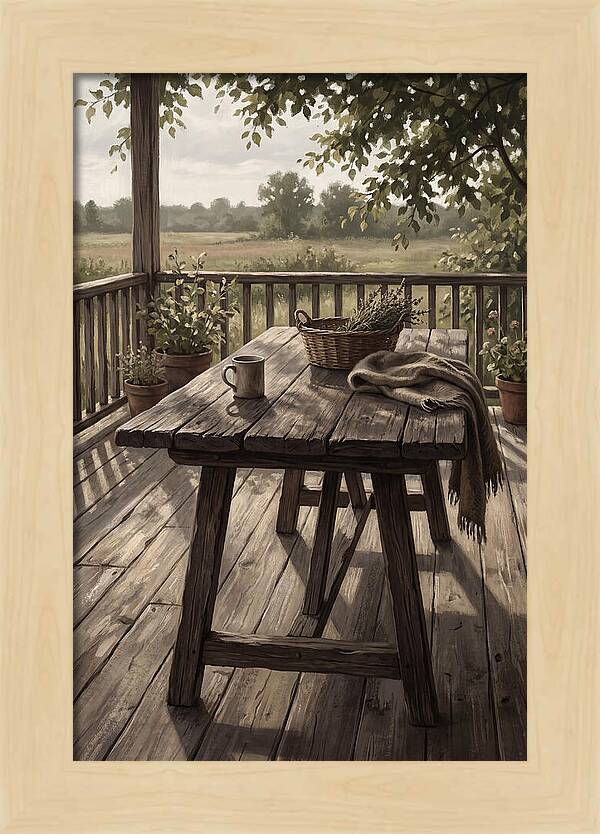 Old Wooden Trestle Table