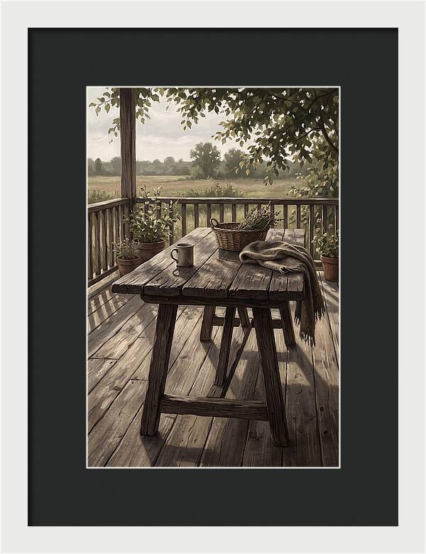 Old Wooden Trestle Table