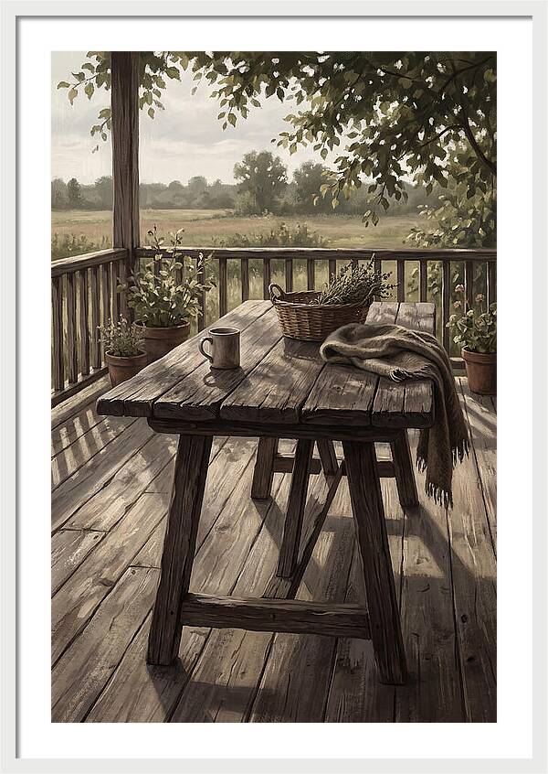 Old Wooden Trestle Table