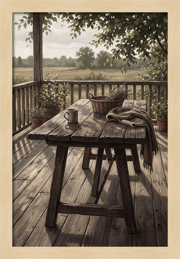 Old Wooden Trestle Table