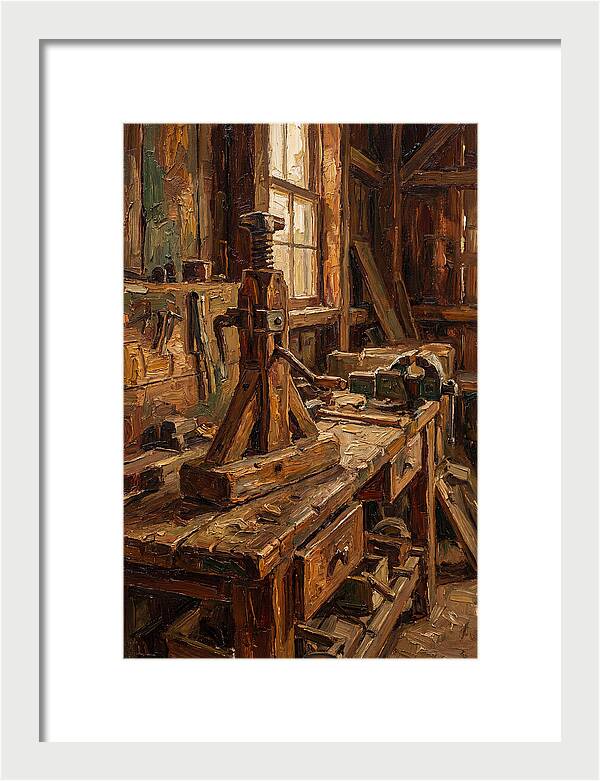 Old Wooden Wagon Jack In Barn