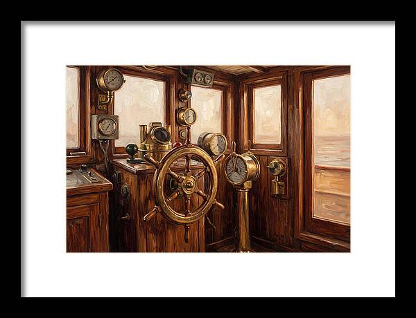 Old Wooden Wheelhouse Interior